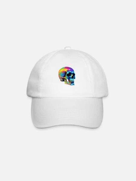 Skull - Baseballkappe - Weiß/Weiß