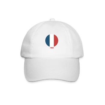 FRANKREICH Flagge und Emblem von Frankreich. Ertragen - Baseballkappe - Weiß/Weiß - Vorne