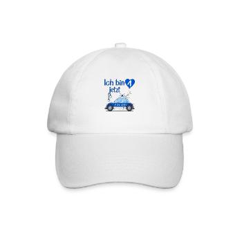 Polizeiauto Ich bin jetzt 4 Geburtstag - Baseballkappe - Weiß/Weiß - Vorne