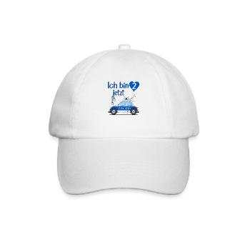 Polizeiauto Ich bin jetzt 2 Geburtstag - Baseballkappe - Weiß/Weiß - Vorne