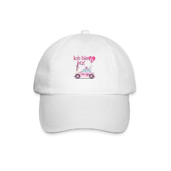 Polizeiauto Ich bin jetzt 6 Geburtstag Rosa - Baseballkappe - Weiß/Weiß - Vorne