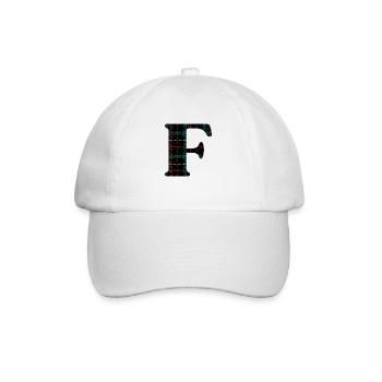 Monogramm f Schottischer Tartan - Baseballkappe - Weiß/Weiß - Vorne