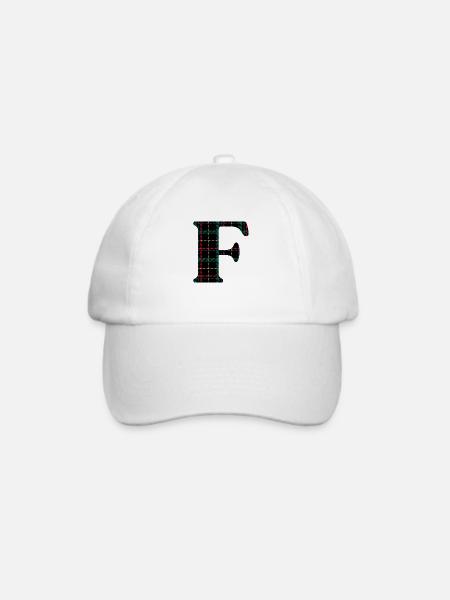 Monogramm f Schottischer Tartan - Baseballkappe - Weiß/Weiß