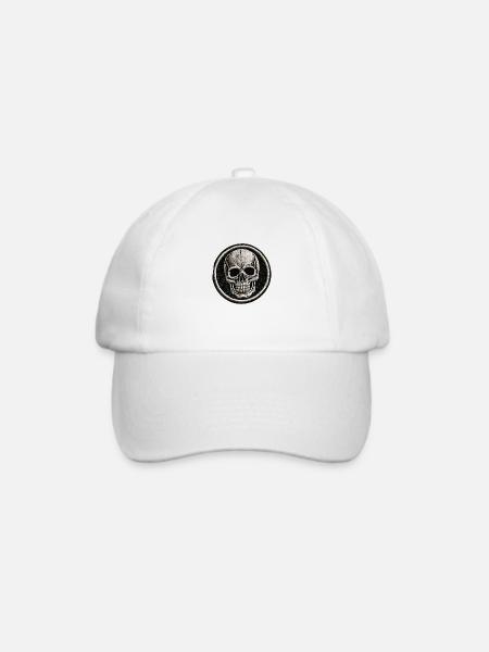 Schädel - Baseballkappe - Weiß/Weiß