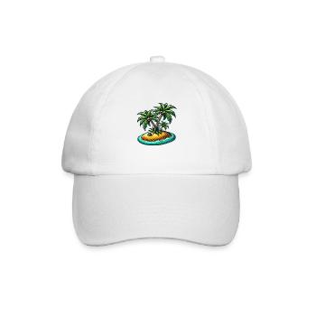 insel palmen - Baseballkappe - Weiß/Weiß - Vorne