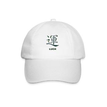 Glück Chinesisches Schriftzeichen - Baseballkappe - Weiß/Weiß - Vorne