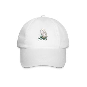 Schneeeule im Wald - Baseballkappe - Weiß/Weiß - Vorne