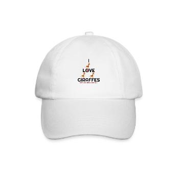 Ich liebe Giraffen, Giraffen, Giraffen-Liebhaber, Giraffe - Baseballkappe - Weiß/Weiß - Vorne