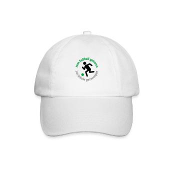 zum Fußball geboren, zur Schule gezwungen Torjäger - Baseballkappe - Weiß/Weiß - Vorne