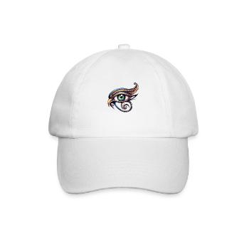 BlueHorus - Auge des Horus - Udjat Auge - Baseballkappe - Weiß/Weiß - Vorne