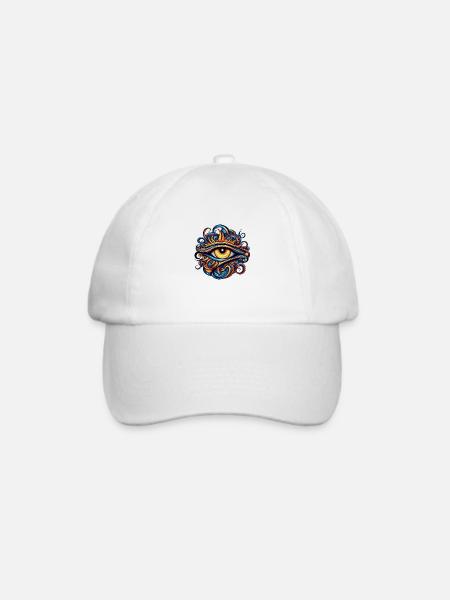 Festisolar - Auge des Horus - Oudjat-Auge - Baseballkappe - Weiß/Weiß
