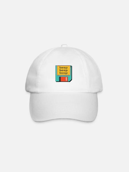 Diskette (Retro) - Baseballkappe - Weiß/Weiß