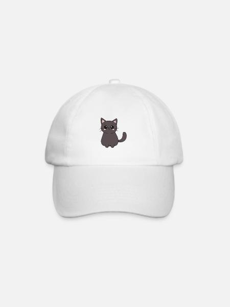 Schwarze Katze Katze Süßes Kätzchen Weihnachtsgeschenk - Baseballkappe - Weiß/Weiß