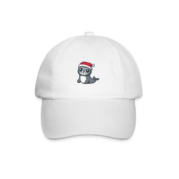 Robbe Tier Weihnachten Christmas - Baseballkappe - Weiß/Weiß - Vorne