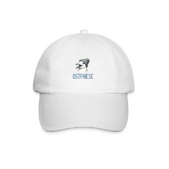 Moin Vogel Möwe Ostfriese Nordsee Küste Ostsee - Baseballkappe - Weiß/Weiß - Vorne