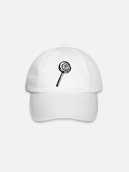 Lolli Lutscher Design klassisch - Baseballkappe - Weiß/Weiß