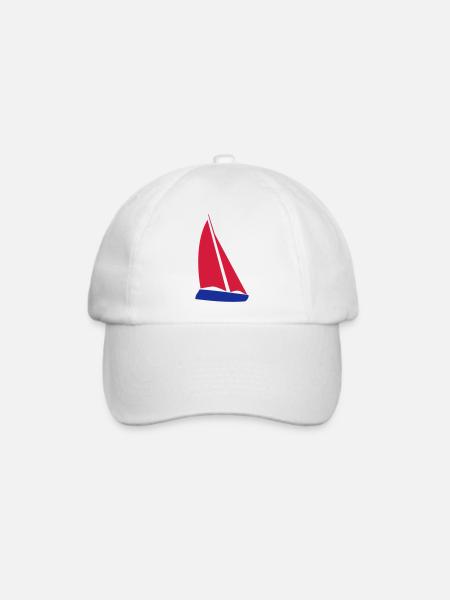 Segelboot - Baseballkappe - Weiß/Weiß