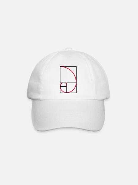 Fibonacci Kurve goldener Schnitt Art - Baseballkappe - Weiß/Weiß