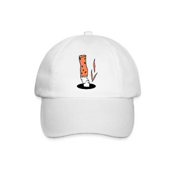 Zigarette Zigaretten Zigarettenstummel - Baseballkappe - Weiß/Weiß - Vorne