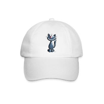 Grinse Katze - Baseballkappe - Weiß/Weiß - Vorne
