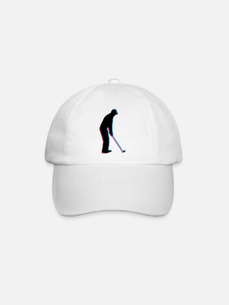3D Silhouette Golf - Baseballkappe - Weiß/Weiß