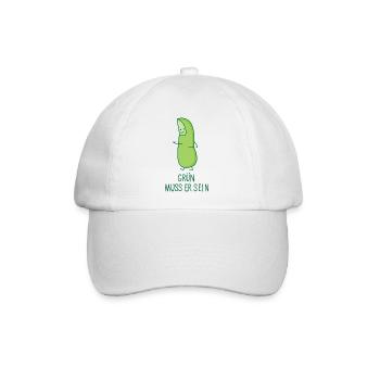 Lustiger grüner Daumen - Baseballkappe - Weiß/Weiß - Vorne
