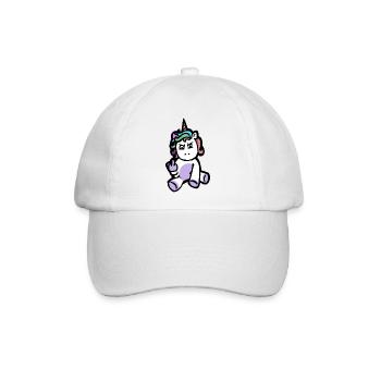Böses Einhorn lustig - Baseballkappe - Weiß/Weiß - Vorne