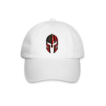 Alte amerikanische Flagge Spartaner Helm - Baseballkappe - Weiß/Weiß - Vorne