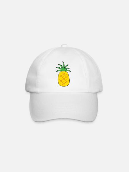 Ananas - Baseballkappe - Weiß/Weiß