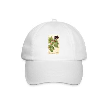 brombeeren garten rot beeren illustration vintage - Baseballkappe - Weiß/Weiß - Vorne