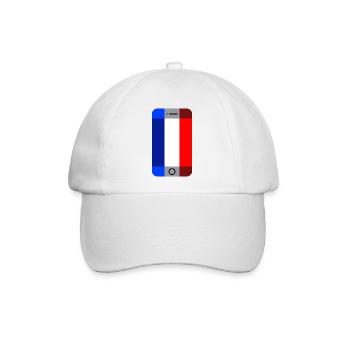 Frankreich blau weiß rot Flagge Smartphone - Baseballkappe - Weiß/Weiß - Vorne