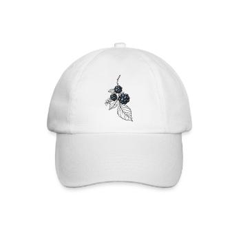 Brombeeren Herbst Sticker - Baseballkappe - Weiß/Weiß - Vorne