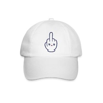 Mittelfinger kawaii | süßes kantiges Geschenk - Baseballkappe - Weiß/Weiß - Vorne