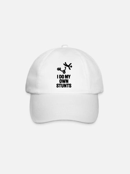 Ich mache meine eigenen Stunts Stunt Scooter Scooter Tricks - Baseballkappe - Weiß/Weiß