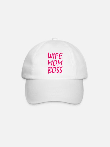 Wife mom boss - Baseballkappe - Weiß/Weiß