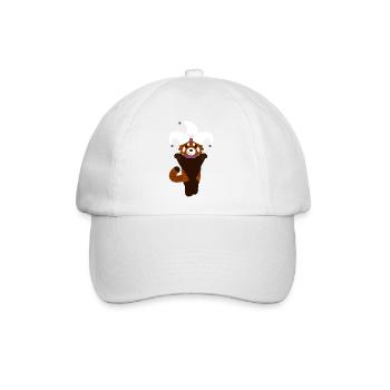 Roter Panda verkleidet als Harlekin für Halloween - Baseballkappe - Weiß/Weiß - Vorne