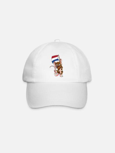 Holländer Fan Maus - Baseballkappe - Weiß/Weiß