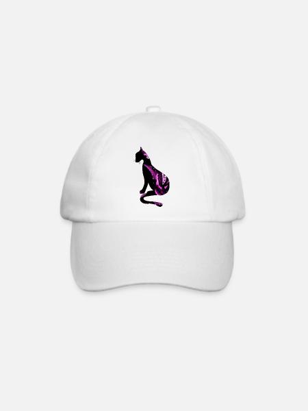 Katze - Baseballkappe - Weiß/Weiß