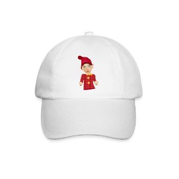 Der Kasper oder auch Kasperle als Puppen Figur - Baseballkappe - Weiß/Weiß - Vorne