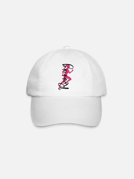 Running Rennen Frau Laufen Läuferin Sport Joggerin - Baseballkappe - Weiß/Weiß