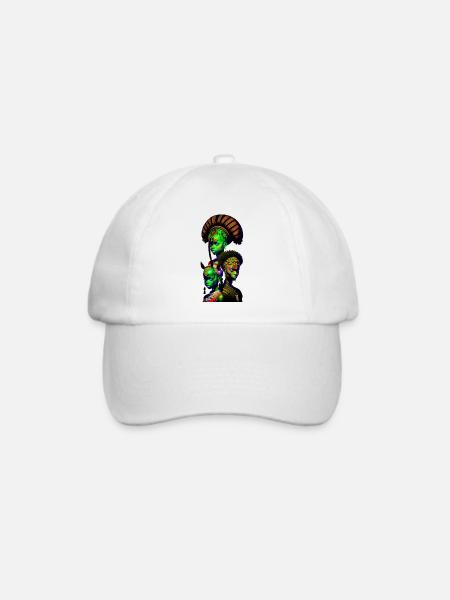 Bemalte afrikanische Gesichter - Baseballkappe - Weiß/Weiß