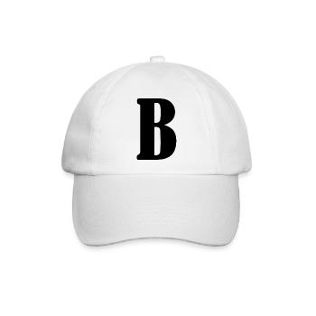 B - Baseballkappe - Weiß/Weiß - Vorne