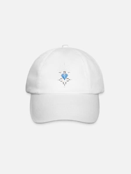 Diamant 13 - Baseballkappe - Weiß/Weiß