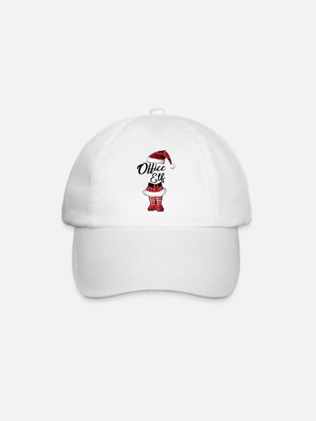 Office Elf – Lustiges Weihnachtsdesign - Baseballkappe - Weiß/Weiß