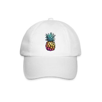 Frucht / Ananas / exotisch / tropisch / Vitamine - Baseballkappe - Weiß/Weiß - Vorne