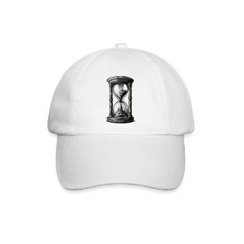 Sanduhr / Zeitmesser / Antik /Sandkörner / Ablauf - Baseballkappe - Weiß/Weiß - Vorne