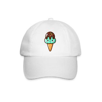 Süßes Pistazien-Schoko-Eis - Baseballkappe - Weiß/Weiß - Vorne