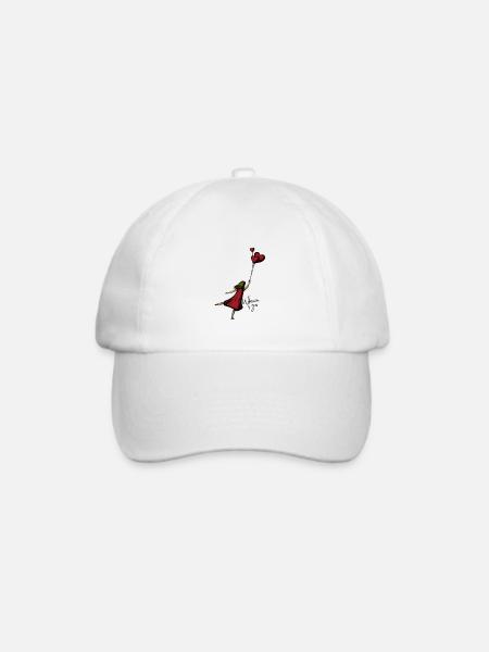 Girl in a red dress - Baseballkappe - Weiß/Weiß