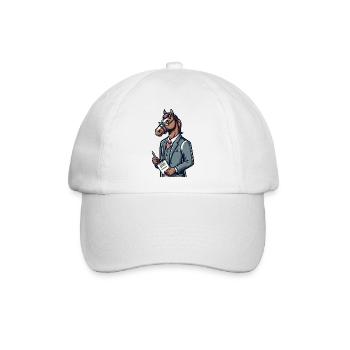 Cute Horse Teacher - Baseballkappe - Weiß/Weiß - Vorne