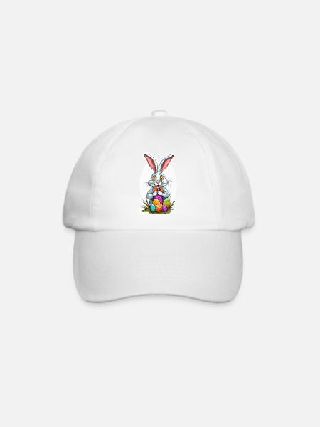 Osterhase / Ostern / Eier / Feiertage / Osterfest - Baseballkappe - Weiß/Weiß